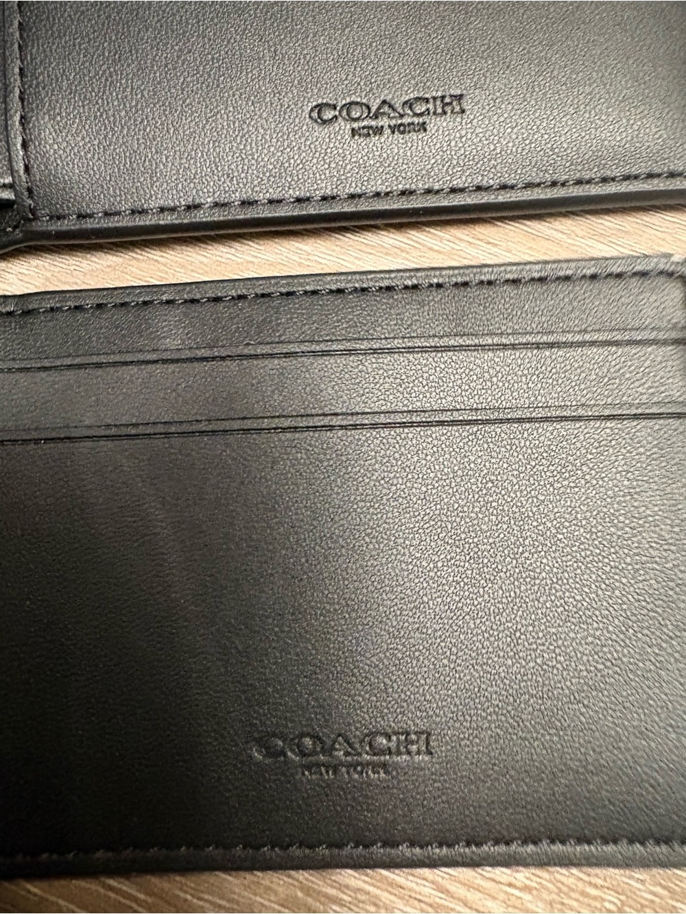 Coach Compact Bifold Wallet in Black and Brown Signature Canvas - Picture 6 of 8